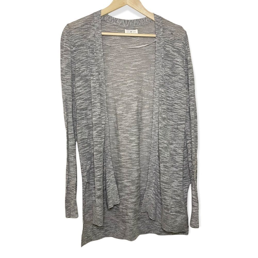 Lou & Grey Marled Gray Open Cardigan M